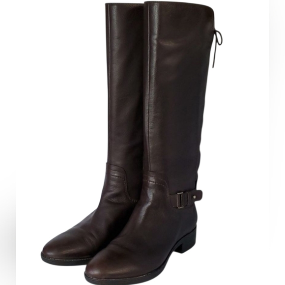 Geox leather knee boots with lace up back - Picture 4 of 14